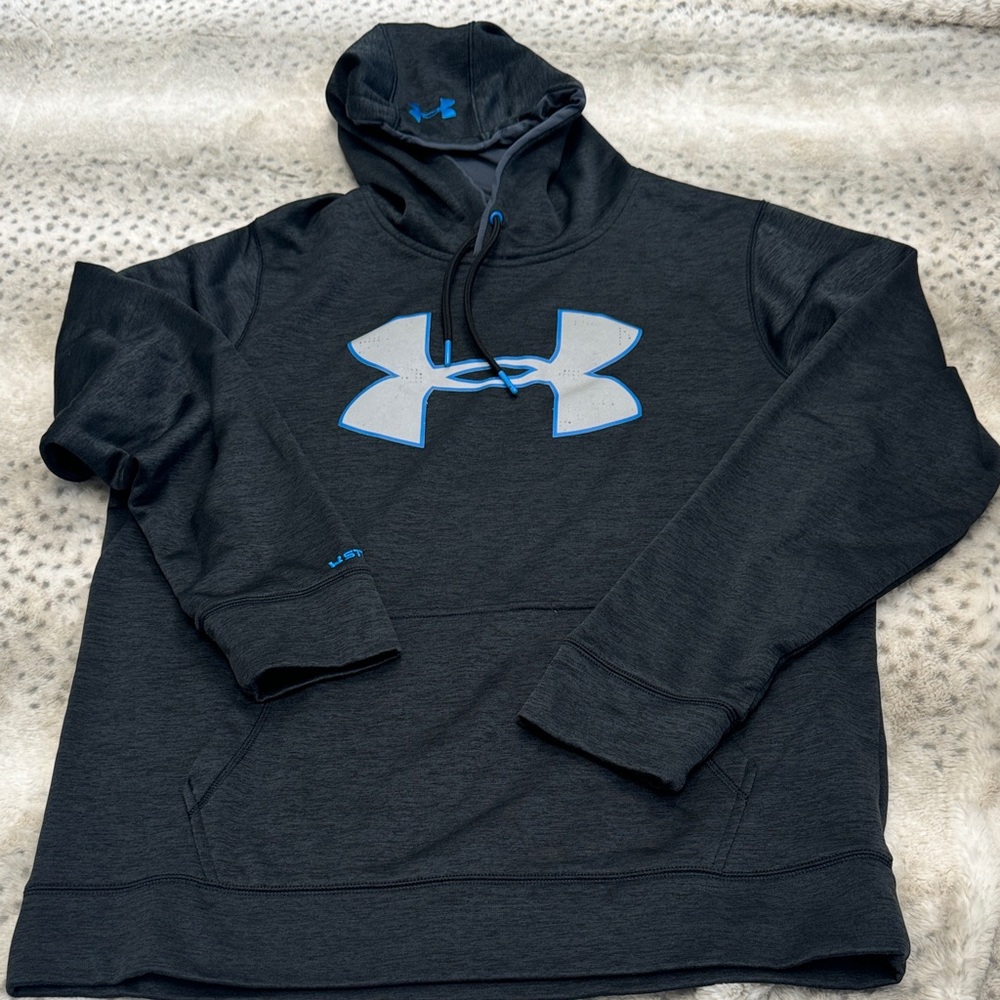 Under Armour Charcoal Hoodie with Light Blue Logo